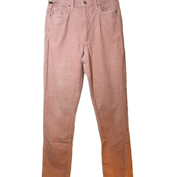 Citizens of Humanity Olivia High Rise Slim Ankle Corduroy Jean in Blush Pink 27 - Picture 2 of 7